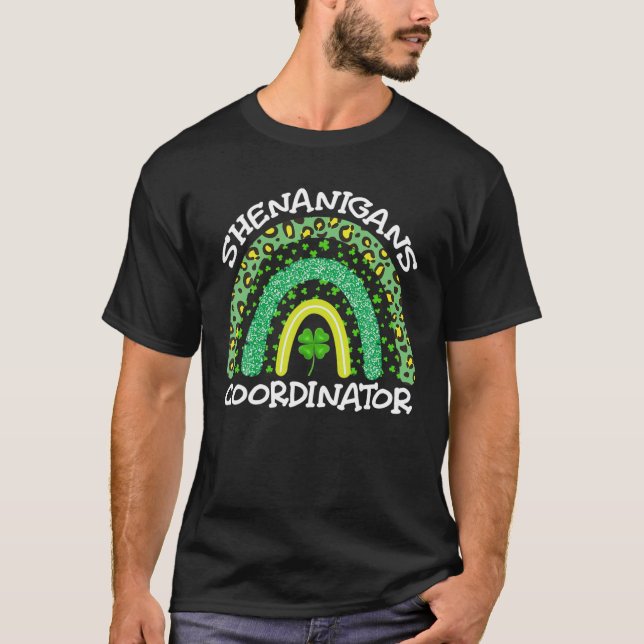 Shenanigans Koordinator Leopard Rainbow St Patrick T-Shirt (Vorderseite)