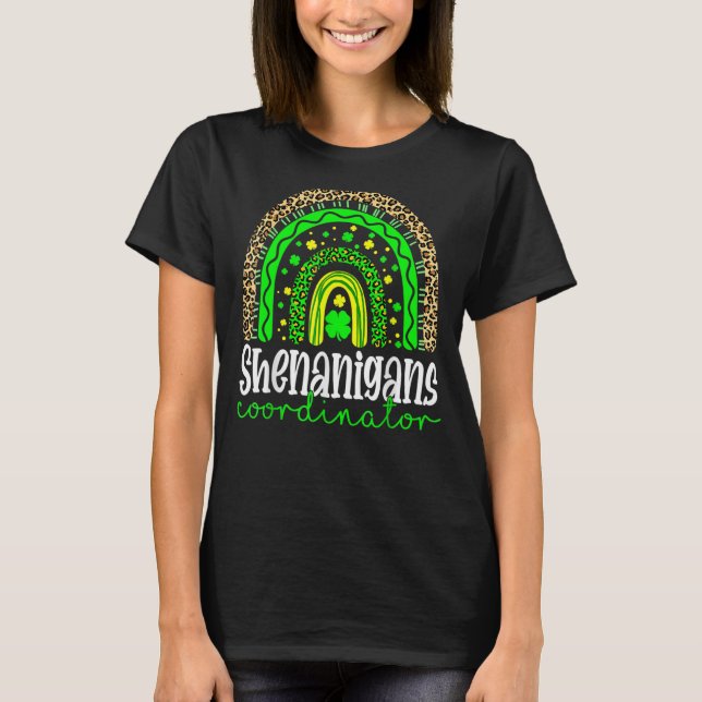 Shenanigans Koordinator Leopard Rainbow St Patrick T-Shirt (Vorderseite)