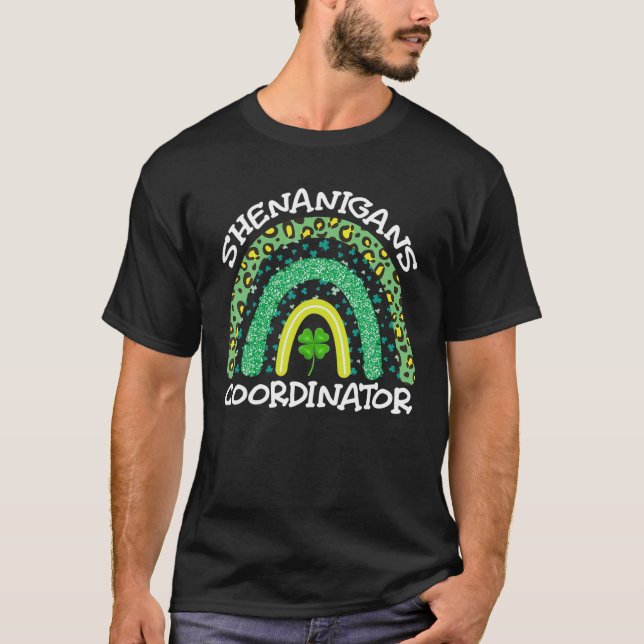 Shenanigans Koordinator Leopard Rainbow St Patrick T-Shirt (Vorderseite)