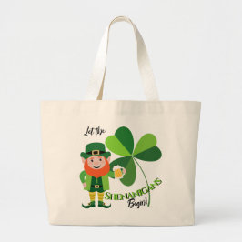Shenanigans Leprechaun Shamrock St Patrick’s Day Jumbo Stoffbeutel