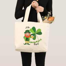 Shenanigans Leprechaun Shamrock St. Patrick’s Tag Jumbo Stoffbeutel