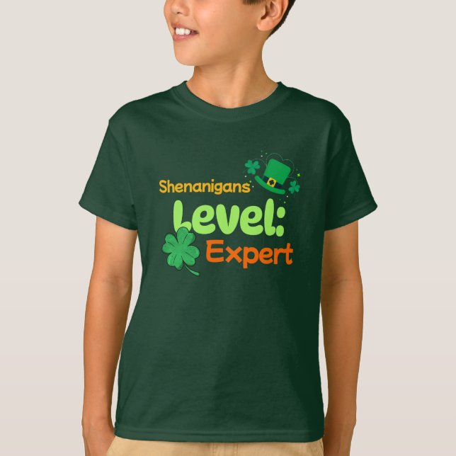Shenanigans Level: Expert St. Patrick's Day Spaß T-Shirt (Vorderseite)