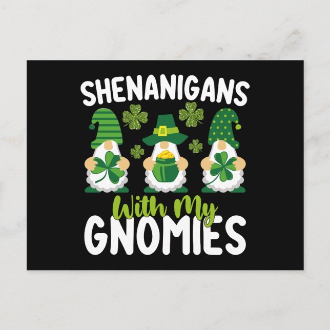 Shenanigans mit meinen Gnomies gewinnen St Patrick Postkarte (Vorderseite)