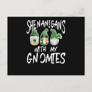 Shenanigans mit meinen Gnomies St. Patrick's Day G Postkarte