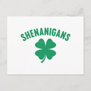Shenanigans Shamrock St. Patrick's Day Retro Postkarte