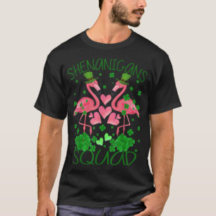 Shenanigans Squad Flamingo St Patrick's Day T-Shirt