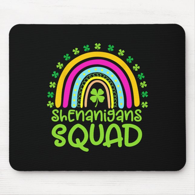 Shenanigans Squad Frohes St. Patrick's Day Regenbo Mousepad (Vorne)