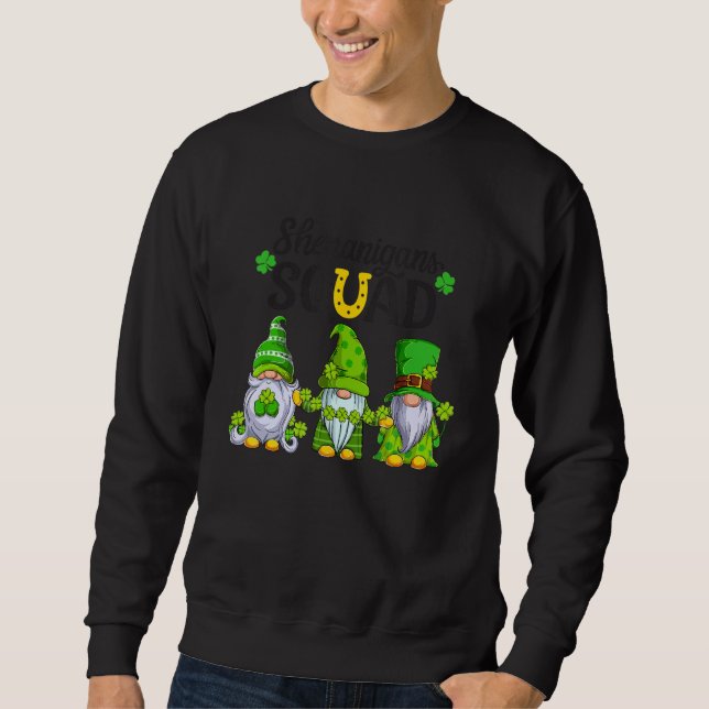 Shenanigans Squad Gnome Lover Cute St Patrick's Da Sweatshirt (Vorderseite)