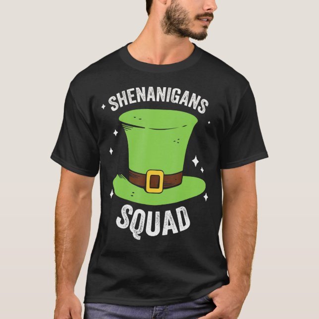 Shenanigans Squad Irish Hat St Patrick's Day T-Shirt (Vorderseite)