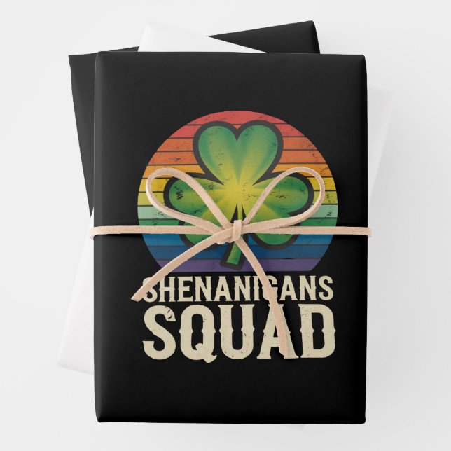 Shenanigans Squad Matching St Patricks Day Group Geschenkpapier Set (Beispiel)