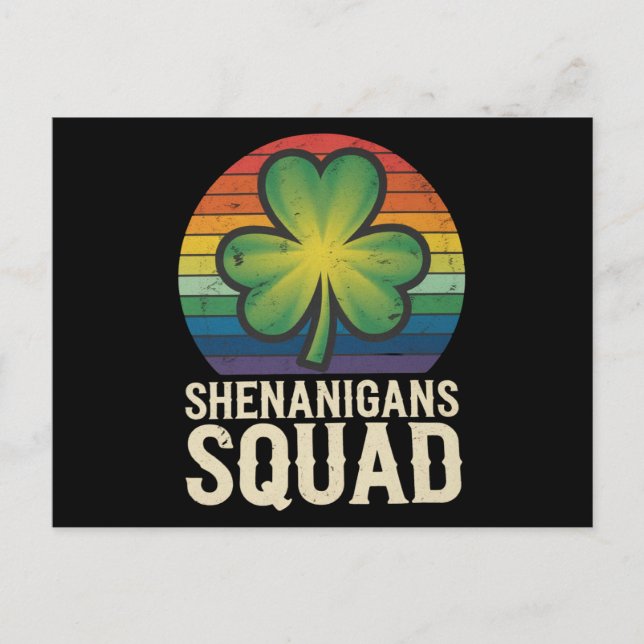 Shenanigans Squad Matching St Patricks Day Group Postkarte (Vorderseite)
