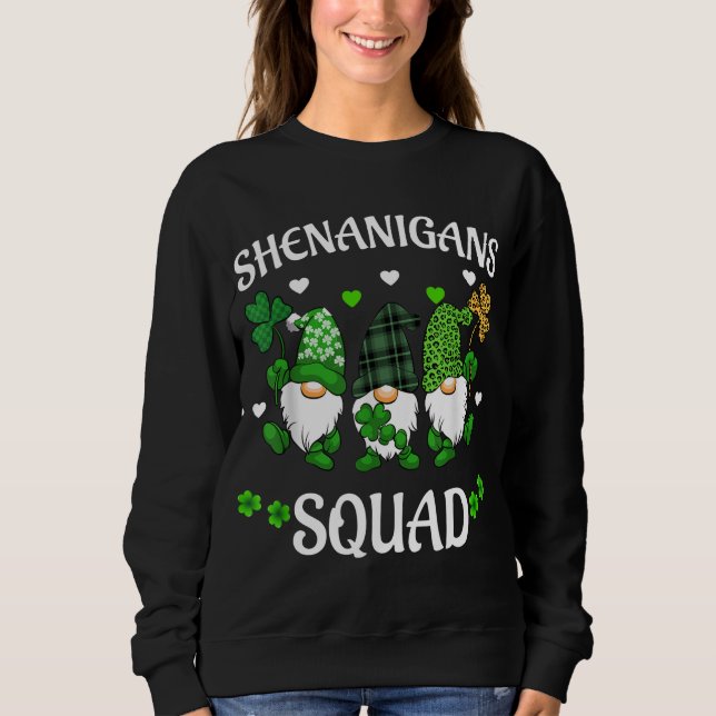 Shenanigans Squad St Patricks Day Gnomes Green Pro Sweatshirt (Vorderseite)