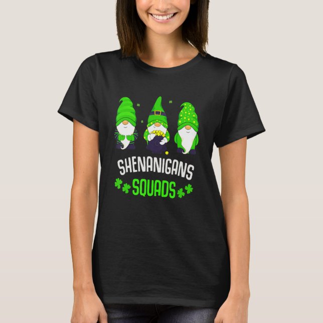 Shenanigans Squad St Patricks Day Gnomes Green Pro T-Shirt (Vorderseite)