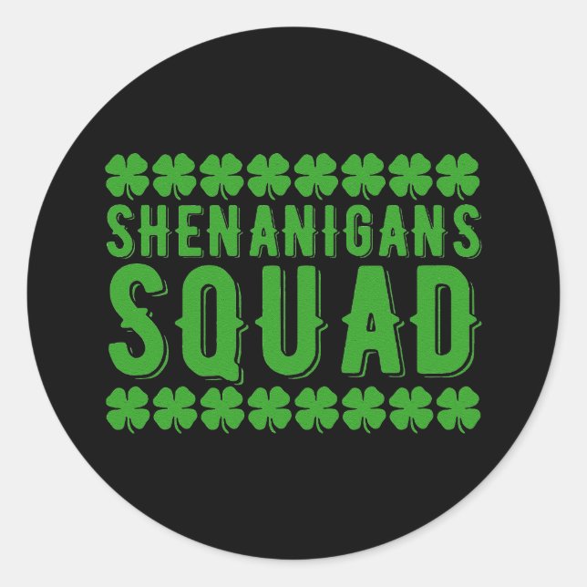 Shenanigans Squad St Patricks Day Gnomes Irish Runder Aufkleber (Vorderseite)