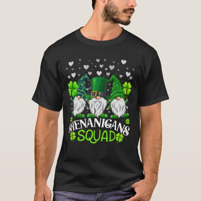 Shenanigans Squad St Patricks Day Gnomes Irish T-Shirt (Vorderseite)