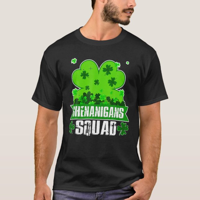 Shenanigans Squad St Patricks Day Kleeblatt Clover T-Shirt (Vorderseite)