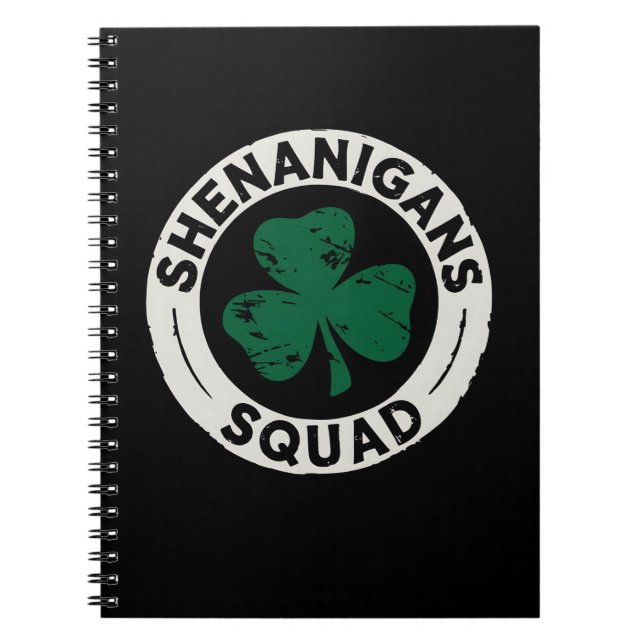 Shenanigans Squad St Patrick's Day Kleeblatt Notizblock (Vorderseite)