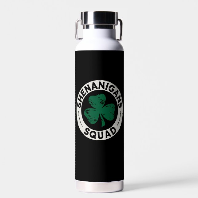 Shenanigans Squad St Patrick's Day Kleeblatt Trinkflasche (Vorne)
