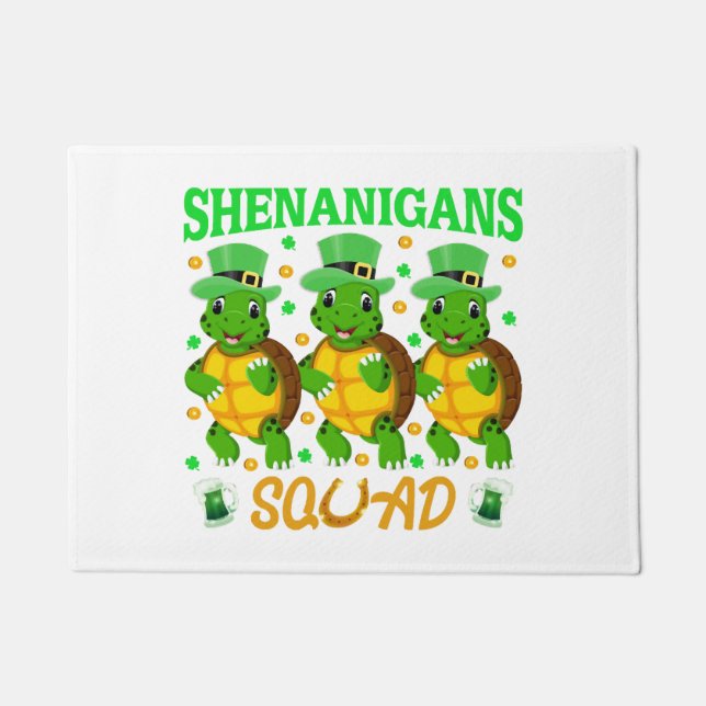 Shenanigans Squad St. Patrick's Day Niedlich Turtl Fußmatte (Vorderseite)