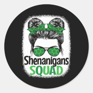 Shenanigans Squad St. Patrick's Day Outfit Women G Runder Aufkleber
