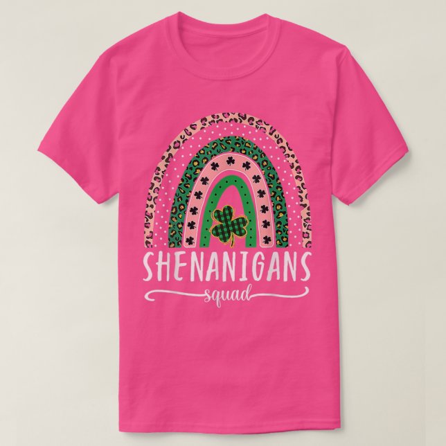 Shenanigans Squad St Patrick's Day Rainbow Shamroc T-Shirt (Design vorne)