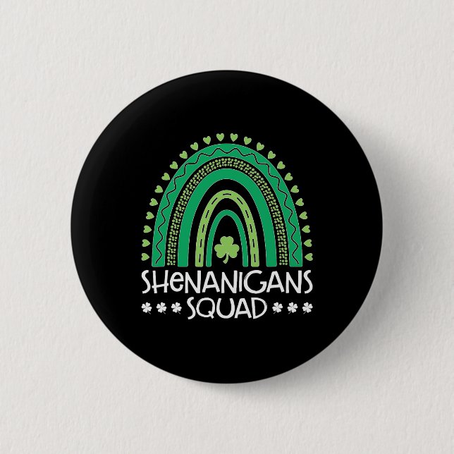 Shenanigans Squad St. Patrick's Day Regenbogen Sha Button (Vorderseite)