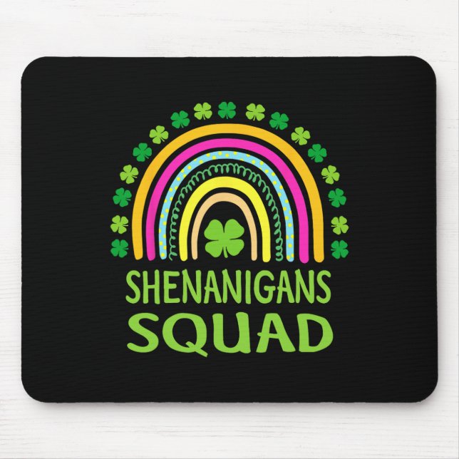 Shenanigans Squad St. Patrick's Day Regenbogen Sha Mousepad (Vorne)