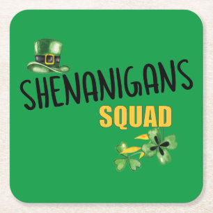 Shenanigans Squad, St. Patrick's Day Team Rechteckiger Pappuntersetzer