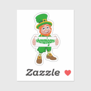 Shenanigans St. Patrick's Day Leprechaun St Pattys Aufkleber