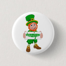 Shenanigans St. Patrick's Day Leprechaun St Pattys Button