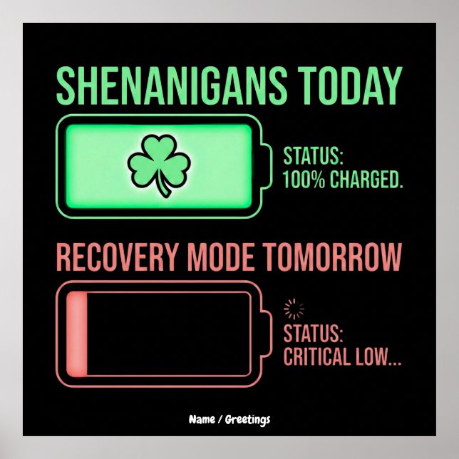 Shenanigans Today Recovery Mode Tomorrow Funny  Poster (Vorne)