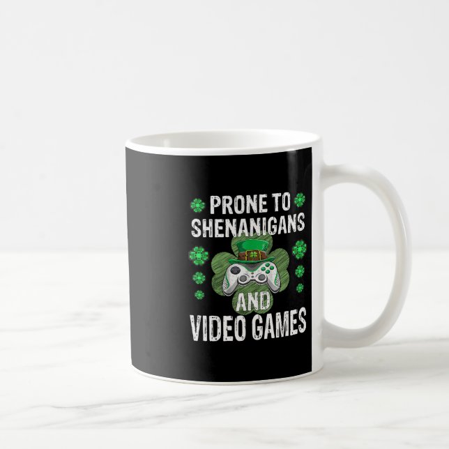 Shenanigans Video Games Funny Gamer St Patricks Da Kaffeetasse (Rechts)