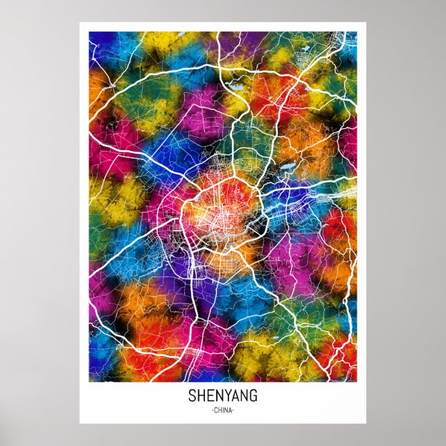 Shenyang China Stadtplan Poster (Vorne)