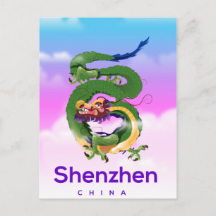 Shenzhen China Drachen Reiseplakat Postkarte