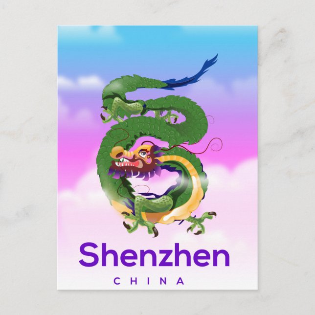 Shenzhen China Dragon Reiseplakat Postkarte (Vorderseite)