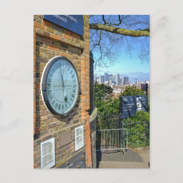 Shepherd 24h Gate Clock, Greenwich Postcard Postkarte (Vorderseite)