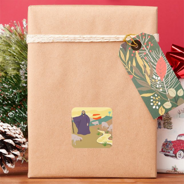 Shepherd Et Son Sticker Carré Flock (Créateur téléchargé)