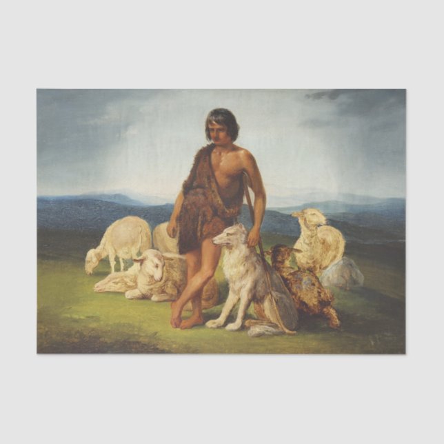 Shepherd in a Rural Landscape Seidenpapier (Vorderseite)