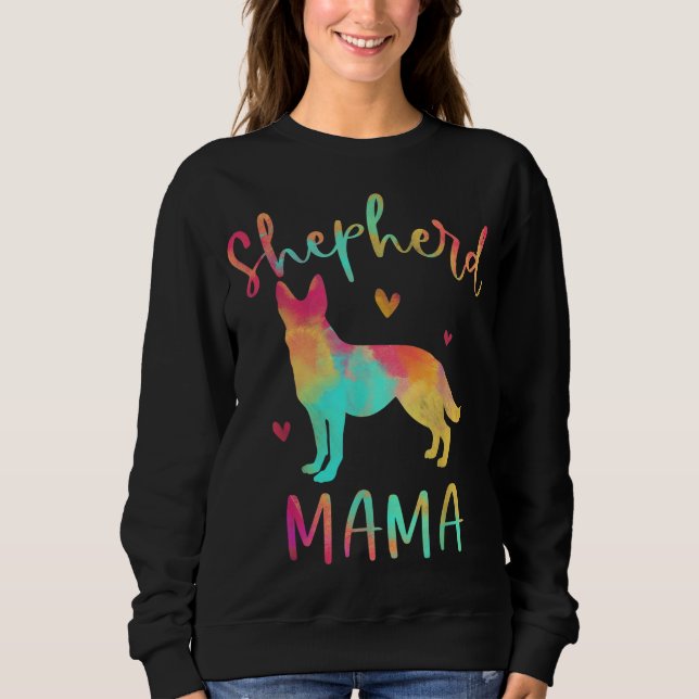 Shepherd Mama farbenfroh deutscher Schäferhund gib Sweatshirt (Vorderseite)