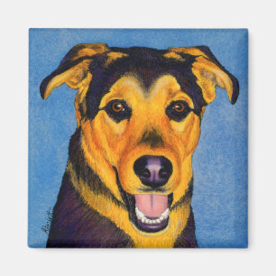 Shepherd Mix Dog Magnet - "Caesar"