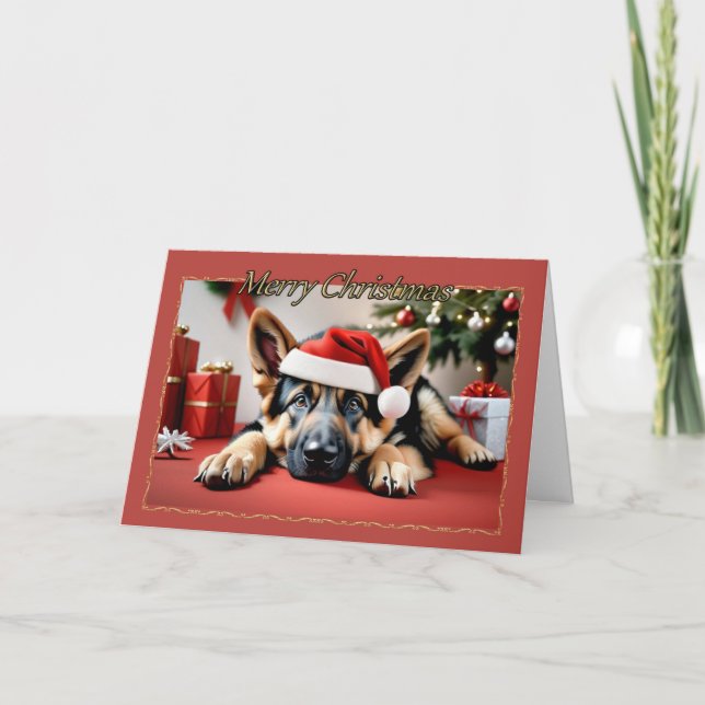 Shepherd Pup Christmas Card Karte (Vorderseite)