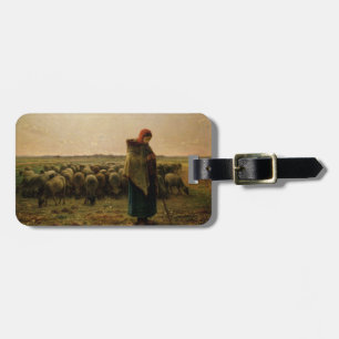 Shepherdess mit ihrer Menge, 1863 Gepäckanhänger
