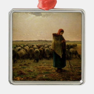 Shepherdess mit ihrer Menge, 1863 Silbernes Ornament