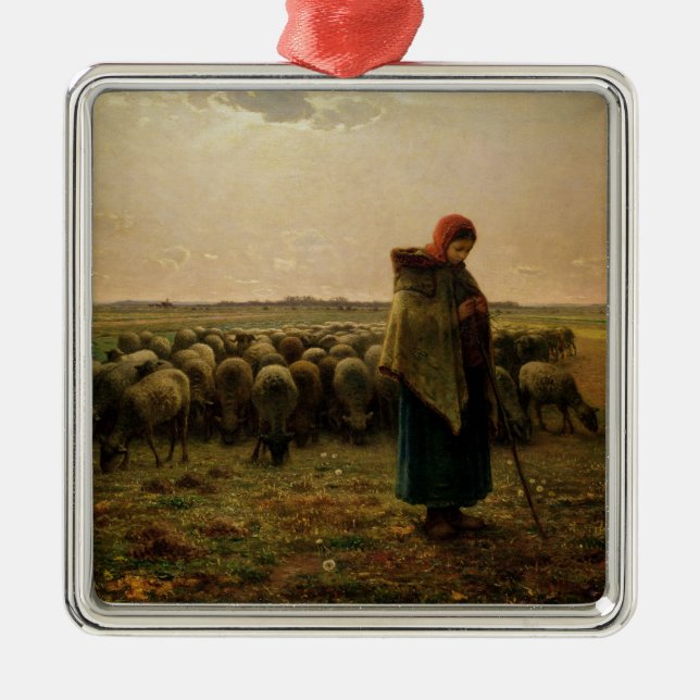 Shepherdess mit ihrer Menge, 1863 Silbernes Ornament (Vorne)
