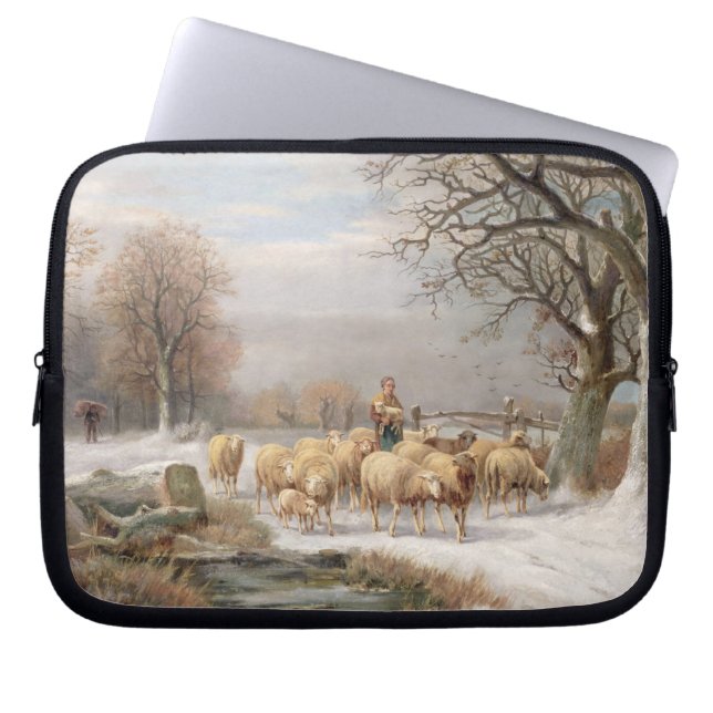 Shepherdess mit ihrer Menge in einer Laptopschutzhülle (Vorderseite)