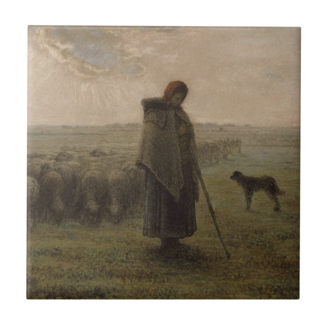 Shepherdess und ihre Menge | 1862-63 Fliese (Vorderseite)