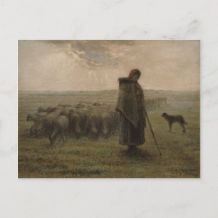 Shepherdess und ihre Menge   1862-63 Postkarte