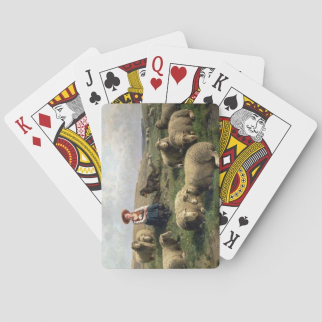 Shepherdess with Sheep in a Landscape Spielkarten (Rückseite)