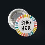 SHER/HER Pronouns Rainbow Soft Circle Rings Button<br><div class="desc">Dekorieren Sie Ihr Outfit mit diesem coolen Kunstknopf. Sie können ihn anpassen und auch Text hinzufügen. Karo in meinem Shop für viel mehr Farben und Muster! Lass mir Bescheid,  wenn du auch etwas Gewohntes willst.</div>