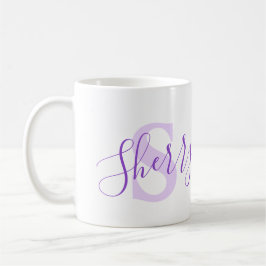 Sherame bedeutet Monogramm S lila Kaffeetasse